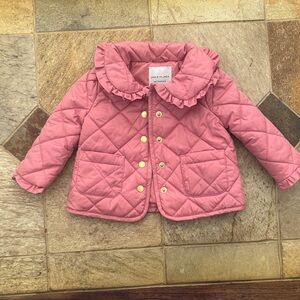Janie and Jack Blush Quilted Puffer Jacket